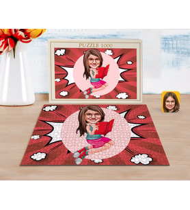BK Gift Kişiye Özel Kız Çocuk Karikatürlü 1000 Parça Profesyonel Puzzle-5