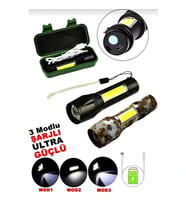 USB Şarjlı El Feneri 2 in 1