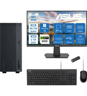 Asus Expertcenter P500MV Intel Core I7-13620H 96GB Ddr5 2tb SSD WIN11HOME 6GB/RTX3050 100HZ IPS 27" Mon Minitower Masaüstü Bilgisayar WM7136216512B0DH34+Zettausbbellek