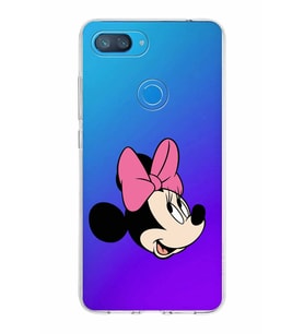 Xiaomi Mi 8 Lite Uyumlu Kapak Minnie Mouse Tasarımlı Şeffaf Silikon Kılıf