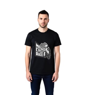 Motor Yarışları Retro Stil Baskılı Erkek Tişört