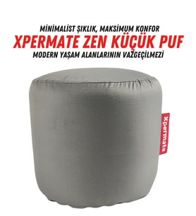 Xpermate Zen Puf Bench Fermuarlı Puf Koltuk Yıkanabilir Kılıf Ayak Ucu Puf ve Makyaj Koltuğu 40x40 Antrasit