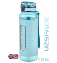 Uzspace FiftyFifty 1100ml -MEGA BÜYÜK BOY- Tritan Su Matarası Silikon Korumalı Kaydırmaz Gövde