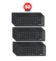 MN6 MTRQ Türkçe Q Klavye Sticker 50 Adet Laptop PC Uyumlu Silinmez Yapışkanlı Harf Çıkartması