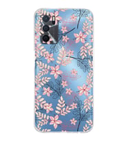 PrintiFy Oppo A16 Uyumlu Kamera Korumalı Floral Kırmızı Tasarımlı Şeffaf Silikon Kılıf