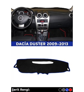 Dacia Duster 2009-2013 3d Torpido Koruma Kılıfı - Ön Göğüs Kaplama - Mavi Şerit