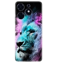 Tecno Spark 10 Pro Kılıf Silikon Desen Özel Seri Pink Blue Leon 1603