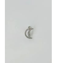 Rodyum Zirkon Taşlı Çelik Göbek Bar Uzunluğu : 13 Mm / Bar Kalınlığı 1.41 Mm / - Pg0116