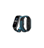 Mi Band 6 Spor Delikli Kordon - Siyah-mavi-beyaz