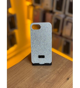 İPhone 16E Uyumlu Taş Desenli Silikon Yumuşak Kılıf (Beyaz)