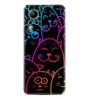 Infınix Note 12 Kılıf Silikon Desen Özel Seri Neon Cats 1790