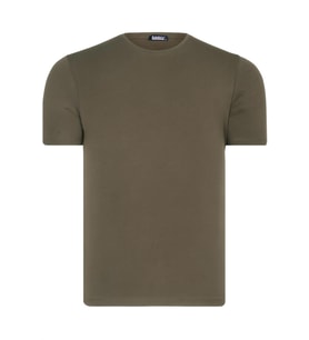 T8569 DEWBERRY BİSİKLET YAKA ERKEK T-SHIRT-DÜZ HAKİ (Karışık)