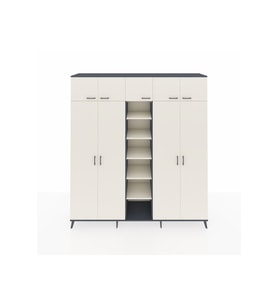 Hyperion Dolap 12 Raflı 9 Kapaklı 2 Askılı 220x44x243 Antrasit-Aytaşı/Aytaşı