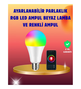 Mey İthalat® Enerji Verimli Akıllı LED Ampul, Uzaktan Kontrol Özellikli