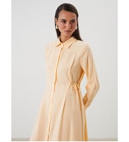 LCW Modest Sarı Modal Karışımlı Gömlek Elbise
