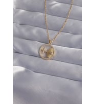 316L Çelik Zincir Gold Renk Zirkon Taşlı Yıldız Figürlü Oval Kolye (Karışık)
