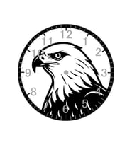 Kartal Model Duvar Saati - Kartallı Saat (Çok Renkli)