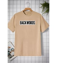 Unisex Backwoods Baskılı T-shirt (Bej)