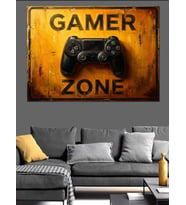Gamer Zone Retro Oyun Tabelası Dekoratif Kanvas - Mdf Ahşap Tablo