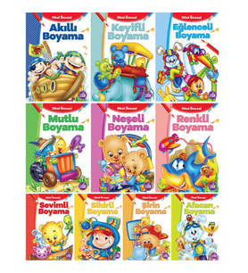 Çocuklar İçin Eğlenceli Boyama Kitabı Serisi - 10 Kitap