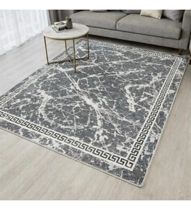 Kilim Savan Çift Taraflı Modern Desenli Yıkanabilir Pamuklu Dokuma 2x3 Metre Gri