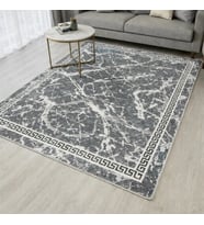 Kilim Savan Çift Taraflı Modern Desenli Yıkanabilir Pamuklu Dokuma 2x3 Metre Gri