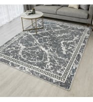 Kilim Savan Çift Taraflı Modern Desenli Yıkanabilir Pamuklu Dokuma 2x3 Metre Gri
