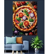 Taze Pizza Restoran Tabelası Dekoratif Kanvas - Mdf Ahşap Tablo