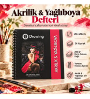 DreamArt Galery Akrilik ve Yağlı Boya Çizim Defteri 20x20 cm 250 gr Derin Dokulu 24 Yaprak