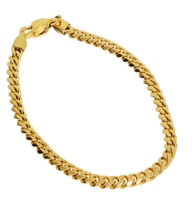 Erkek 6 mm Zincir Çelik Bileklik (Gold)