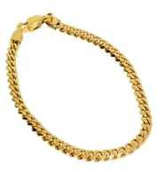 Erkek 6 mm Zincir Çelik Bileklik (Gold)
