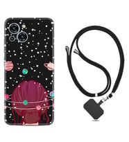 Reeder S23 Max Pro Kılıf Resimli Boyun Askılı İpli Desenli Silikon Space Woman 1311