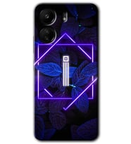 Xiaomi Redmi 13C Kılıf HD Desen Baskılı Kılıf - Dark Neon Yaprak İ Harfi
