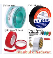Çift Taraflı Bant + Tamir Bandı + Teflon Band + Elektirk Bandı (Renksiz)