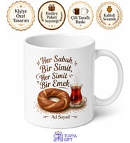 Simitçiye Gevrek Çıtır Simit Satanlara Sabah Kahvaltısı Kupa Bardak Hediye