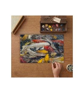 Sudaki Rengarenk Balıklar Tasarımı 240 parça Ahşap Puzzle Ahşap Kutuda MP03396