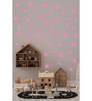 Pembe Yıldız Duvar Çocuk Odası Sticker Dekorasyon  3-4-5 Cm 100 Adet