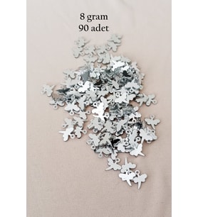 Oya Abiye Bileklik Kolye Pleksi Metalik Plastik Pul Gümüş Renk 8 gram 90 adet - BNC503