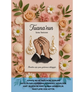 İstiridye  Sallantılı İnci Küpe - 40 Adet - Kına Hediyesi - Nişan Hediyesi - Nikah Hediyesi