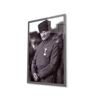Atatürk Cam Tablo 4mm Dayanıklı Temperli Cam, Atatürk Glass Wall Art (Çok Renkli)