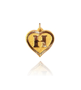 0.25 Gram 14 Ayar H Harfi Kalp Kolye Ucu