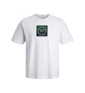 JACK JONES Erkek Bisiklet Yaka Tişört 12290856 (Beyaz)