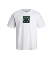 JACK JONES Erkek Bisiklet Yaka Tişört 12290856 (Beyaz)