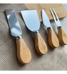 Bambu Saplı Peynir Bıçağı Seti, 4 Parça