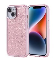 Apple iPhone 14 Uyumlu Kılıf Taşlı Tasarımlı Zore Kapi Kapak (Pembe)