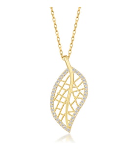 Aya Diamond Gümüş Gold Yaprak Kadın Kolye