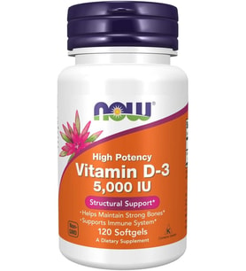 Now Foods Vitamin D-3 5,000 IU 120 Softgels- İthal
