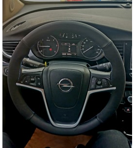 DİKİŞLİ DİREKSİYON KILIFI NOKTALI DERİ NUBUK DERİ AÇIK MAVİ DİKİŞLİ OPEL MOKKA İÇİN
