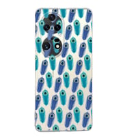 PrintiFy Huawei P50 Pro ile Uyumlu 1mm Slim Fit Nazar Boncuğu 4 Baskılı Şeffaf  Kılıf