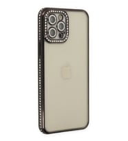 Pilelistore   iPhone 12 Pro Kılıf Joke Taşlı Silikon - Siyah